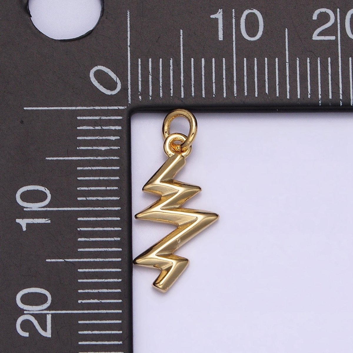 16K Gold Filled Zig Zag Lightning Geometric Add-On Charm | AC1154