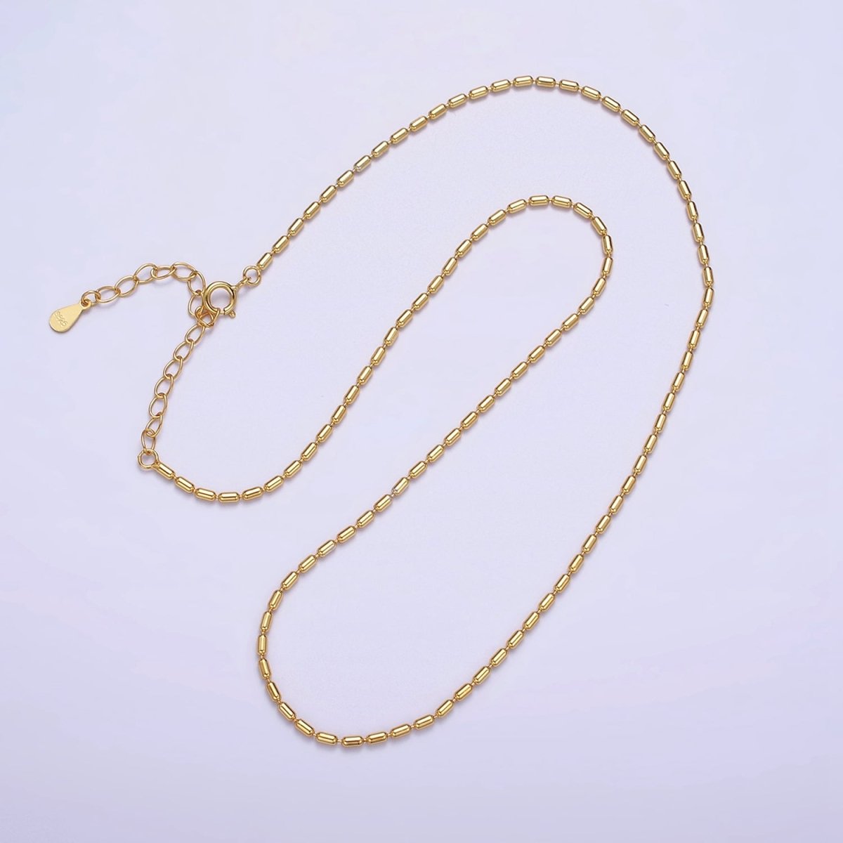 16K Gold Vermeil S925 1.5mm Dainty Tube 15.5 Inch Choker Chain Necklace | WA-1981 Clearance Pricing