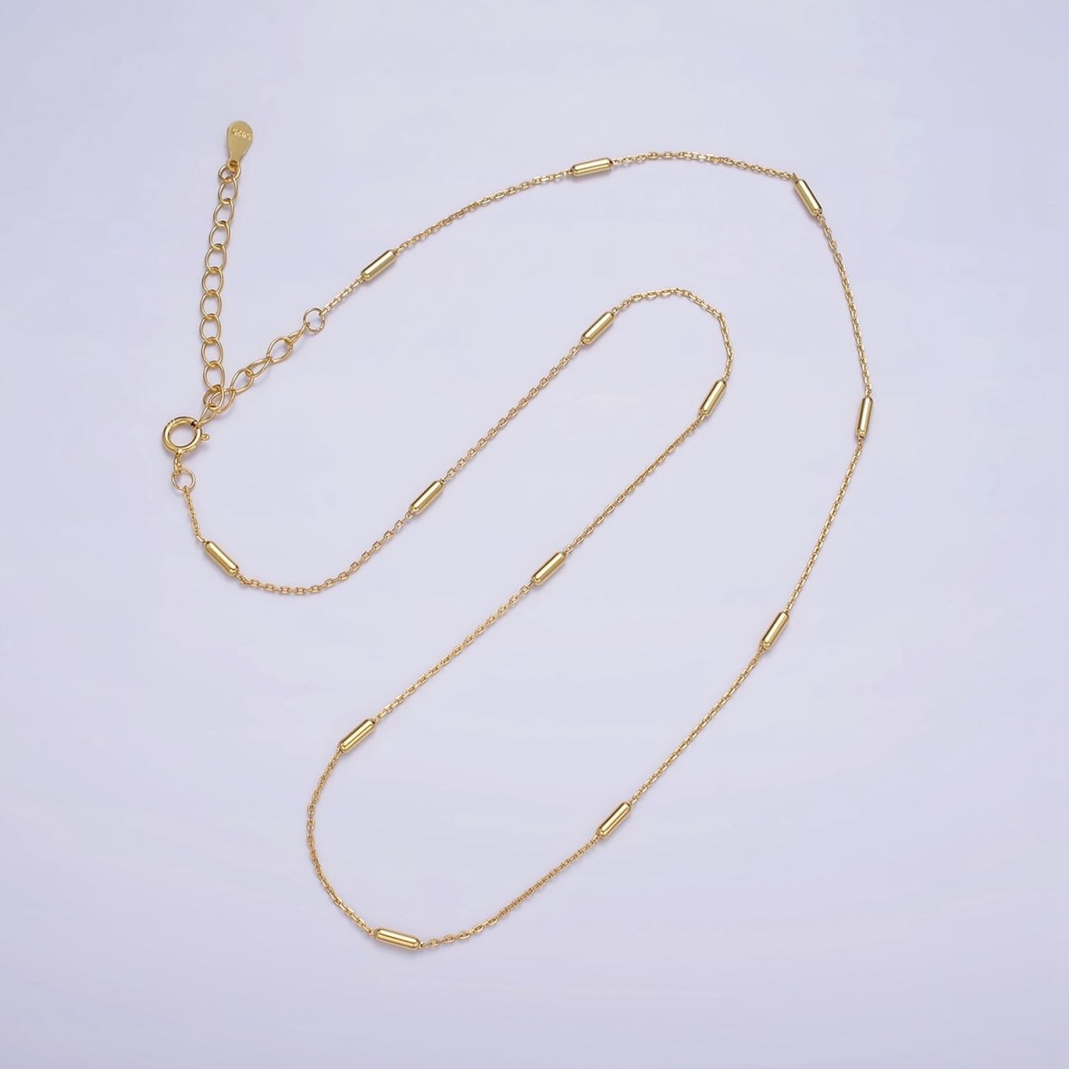 16K Gold Vermeil S925 Sterling Silver 1.6mm Tube Satellite 15.5 Inch Choker Chain Necklace | WA-1953 Clearance Pricing