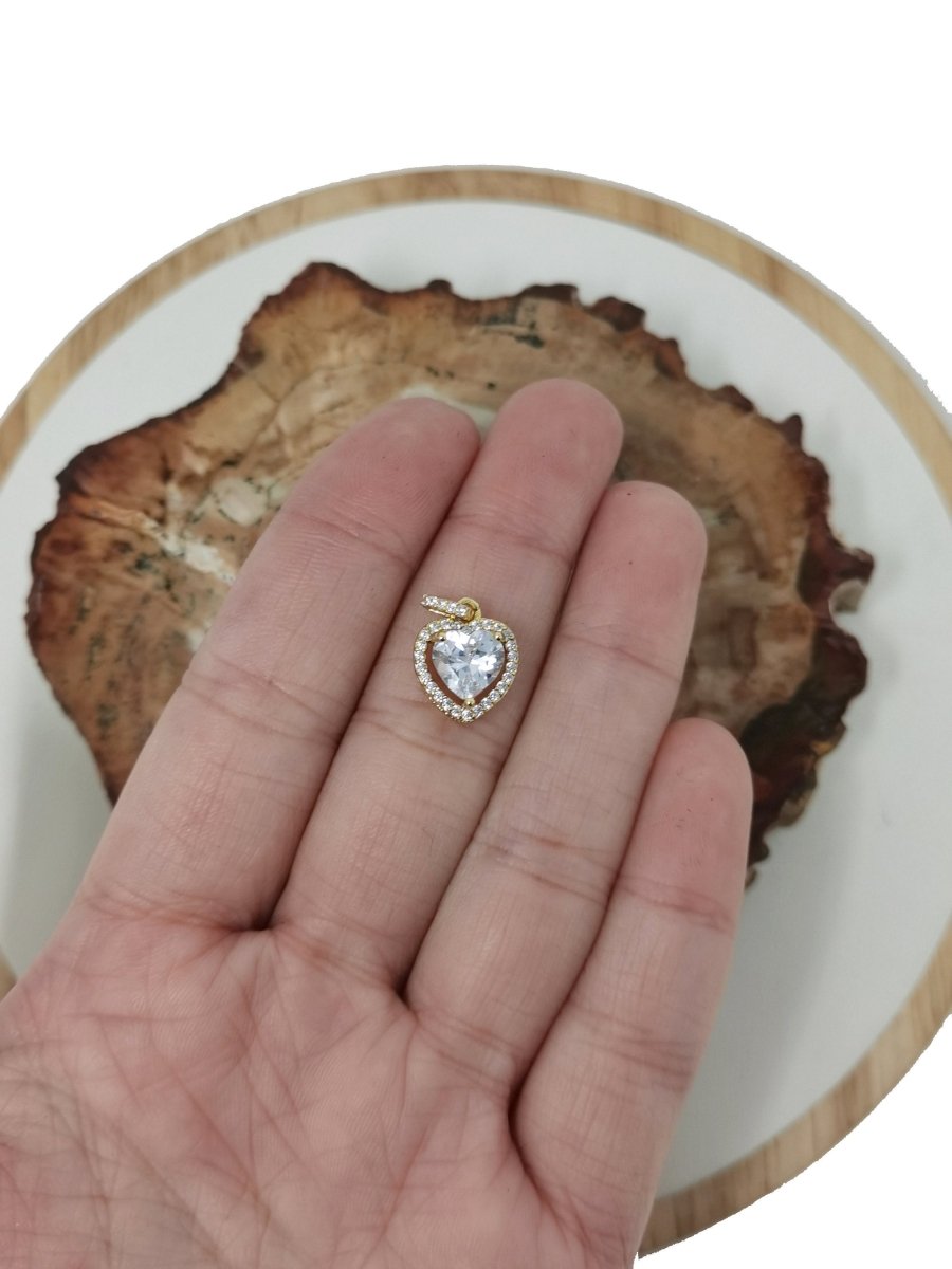 16x10mm Dainty 14k Gold Filled Cubic Heart Pendant Micro Pave Heart Charm for Necklace Bracelet Earring Wedding Jewelry I-337