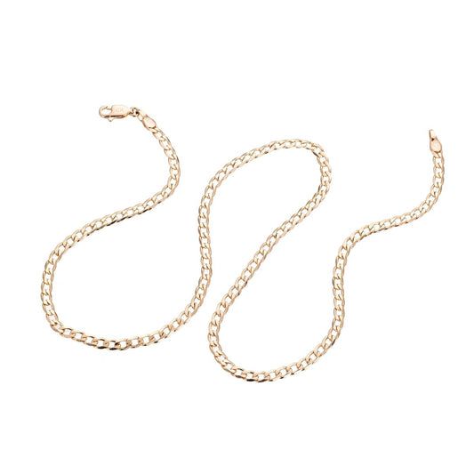 17 inch Curb Chain Necklace, 18K Gold Plated Curb Finished Necklace Chain For Jewelry Making, Dainty 2mm Curb Necklace w/Lobster Clasps | CN-284  Clearance Pricing