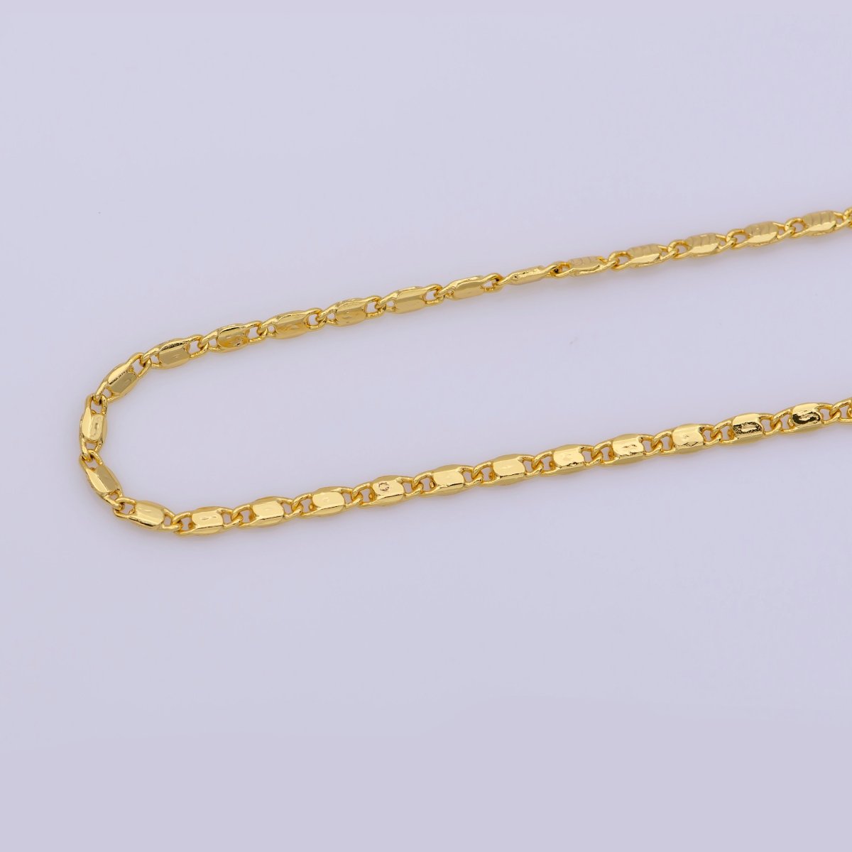 17 inch Scroll Necklace, 24K Gold Plated Finished Chain For Jewelry Making, Dainty 2mm Unique Necklace w/ Spring Ring | CN-332  Clearance Pricing