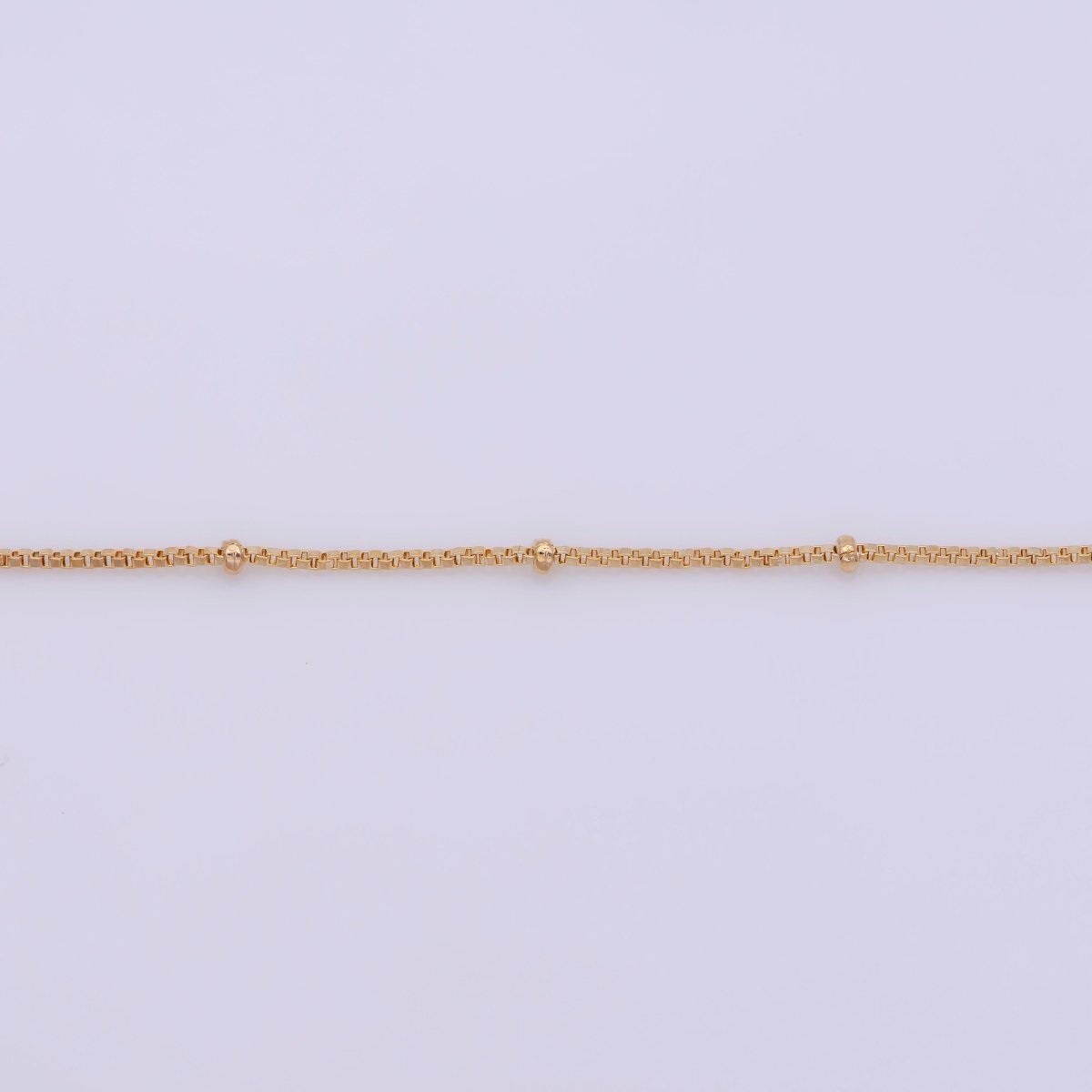 17.5 inch Box Chain Necklace, 18K Gold Plated Box Finished Chain For Jewelry Necklace Making, Dainty 1.9m Box Necklace w/ Spring Ring | CN-382  Clearance Pricing