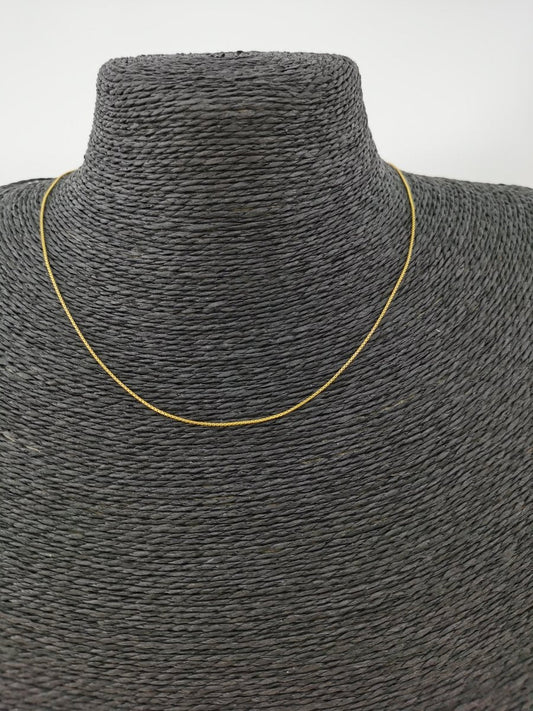 17.5 inch Box Chain Necklace, 24K Gold Plated Box Finished Necklace For Jewelry Making, Dainty 0.7mm Box Necklace w/ Spring Ring | CN-307  Clearance Pricing