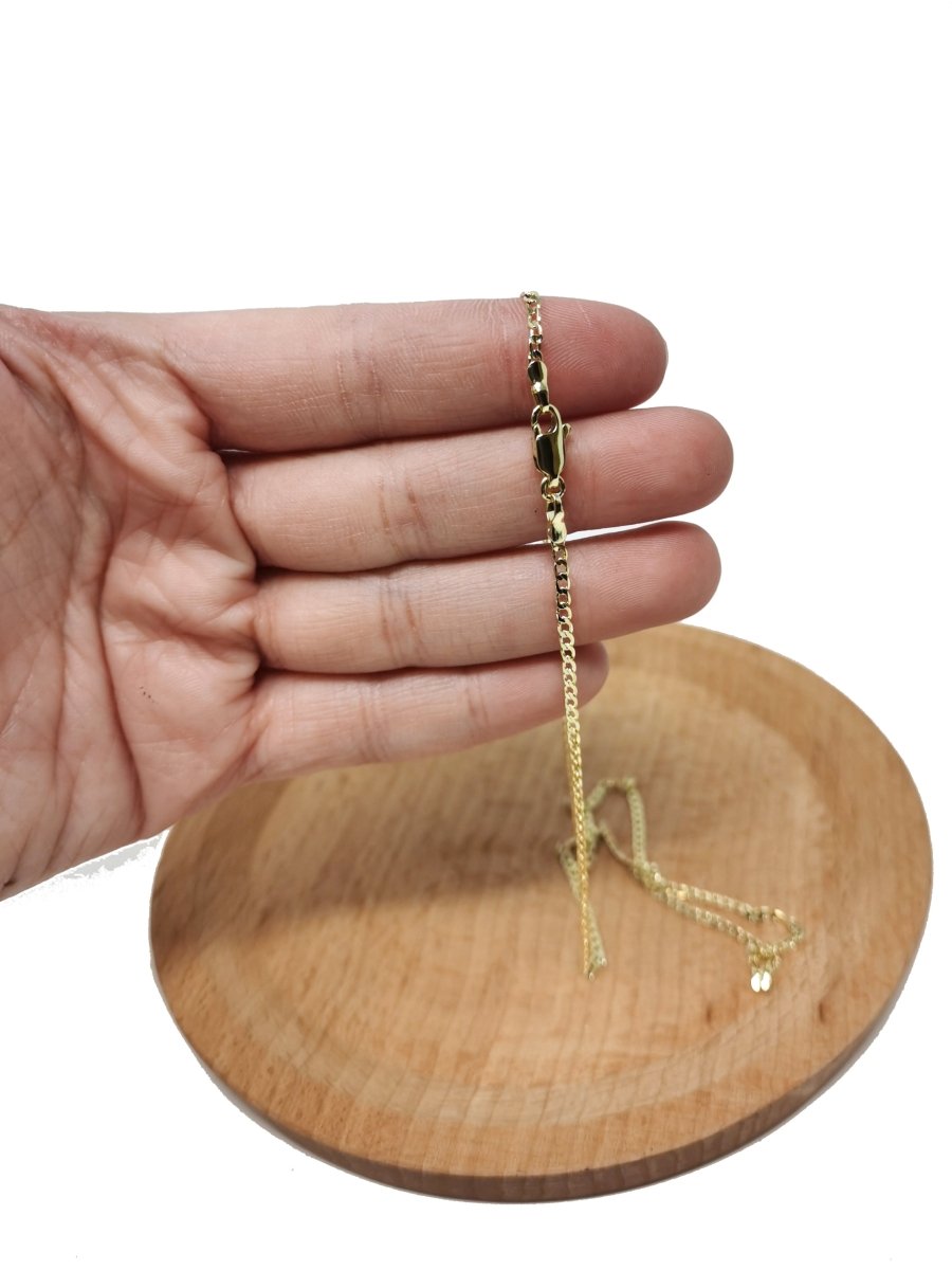 17.5 Inch Miami Cuban Curb Chain Gold Filled Dainty Curb Chain Necklace 1.8mm width | WA-1746 Clearance Pricing