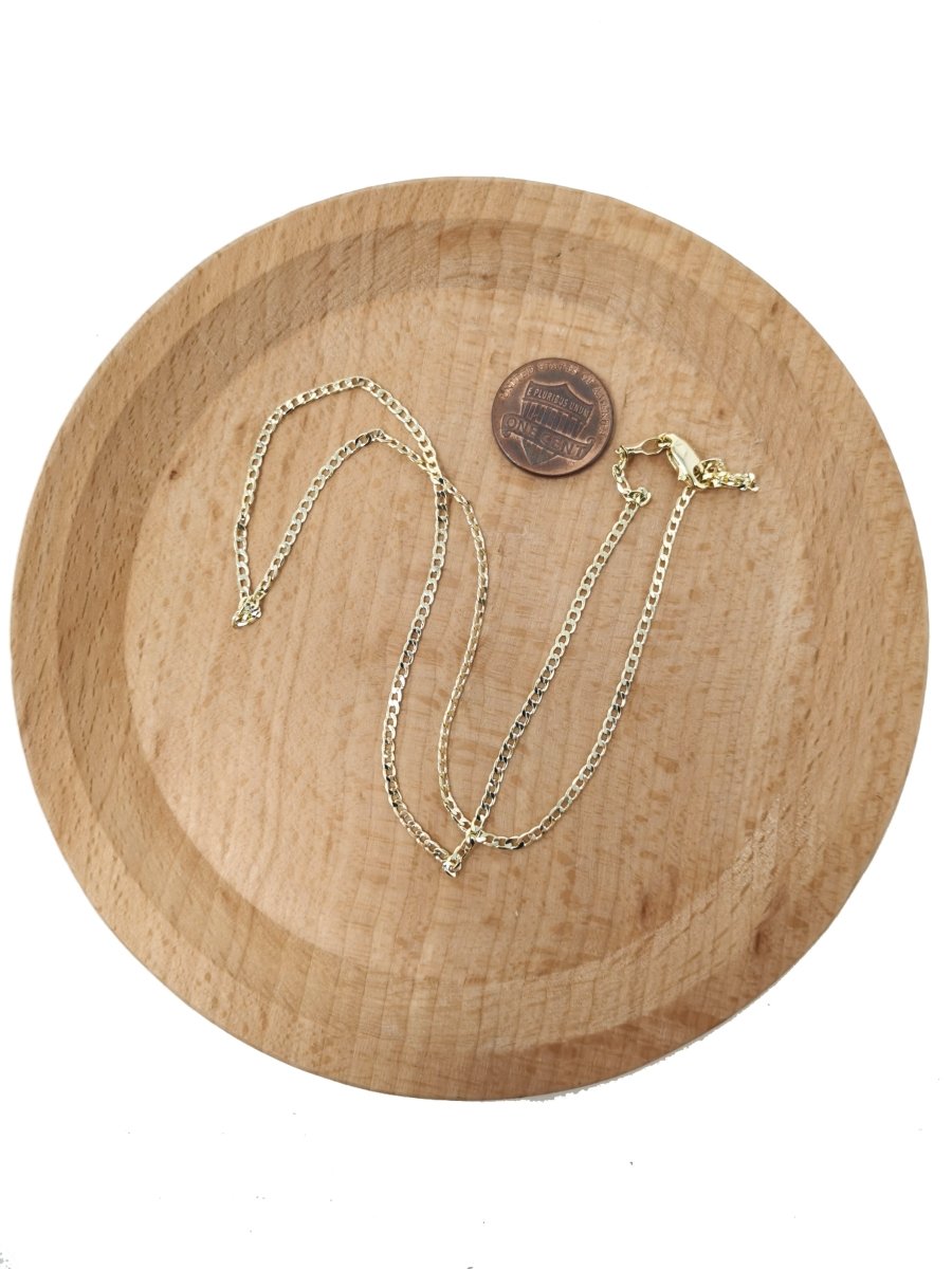 17.5 Inch Miami Cuban Curb Chain Gold Filled Dainty Curb Chain Necklace 1.8mm width | WA-1746 Clearance Pricing