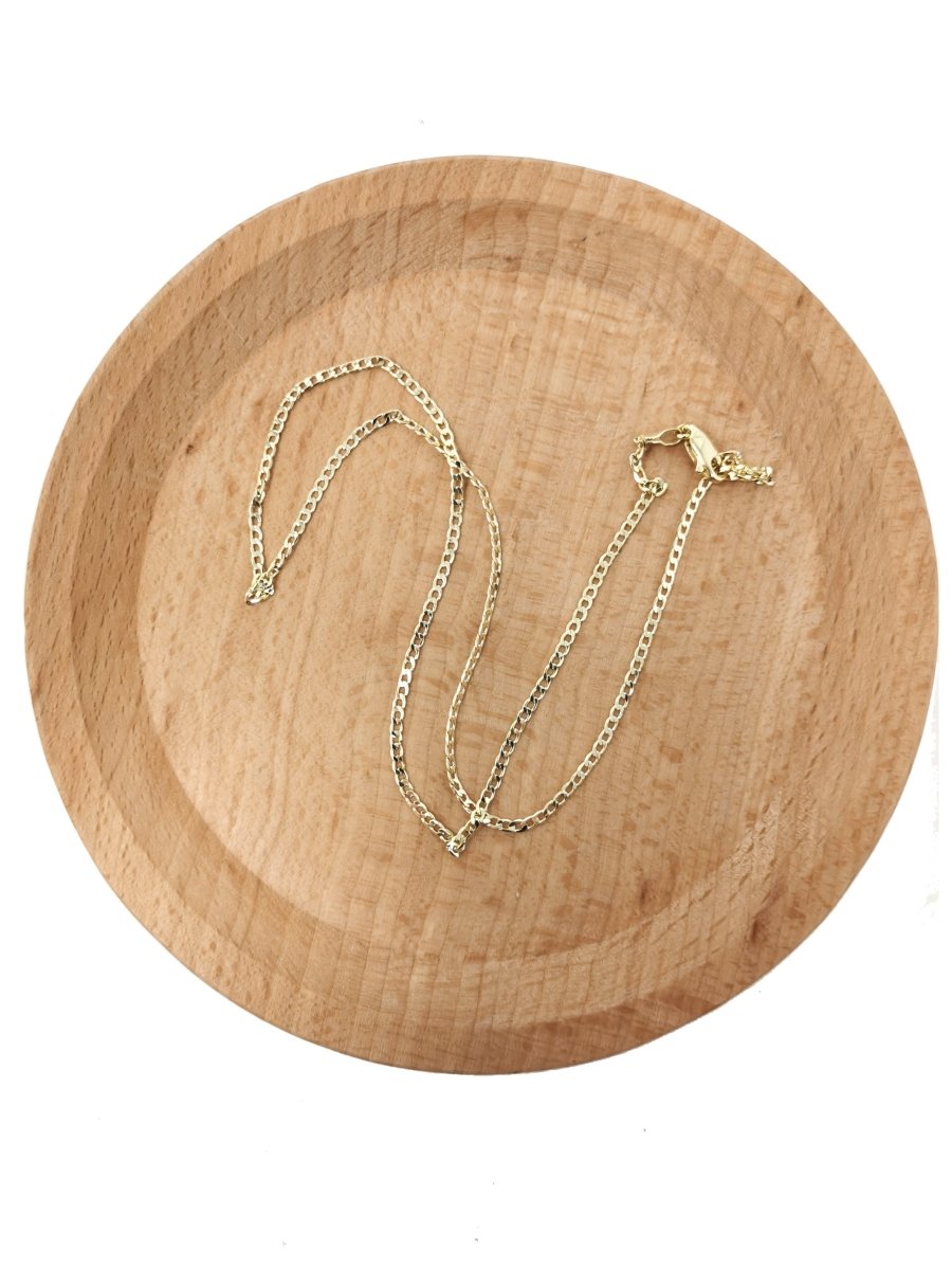 17.5 Inch Miami Cuban Curb Chain Gold Filled Dainty Curb Chain Necklace 1.8mm width | WA-1746 Clearance Pricing