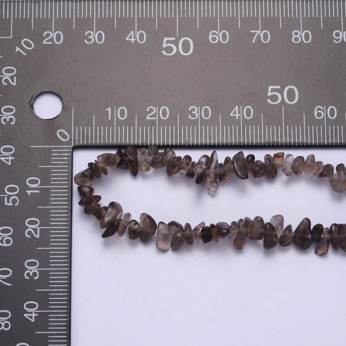 17.5 Inch Natural Dark Smokey Quartz Crystal Stone Bead Necklace with 2" Extender | WA-640 Clearance Pricing