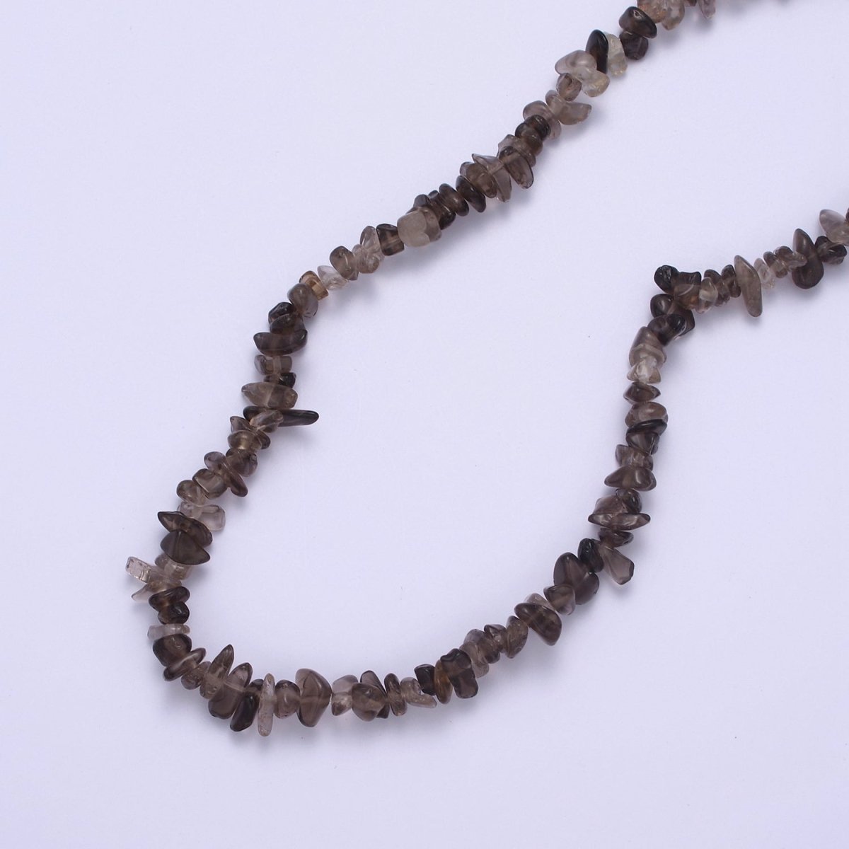 17.5 Inch Natural Dark Smokey Quartz Crystal Stone Bead Necklace with 2" Extender | WA-640 Clearance Pricing