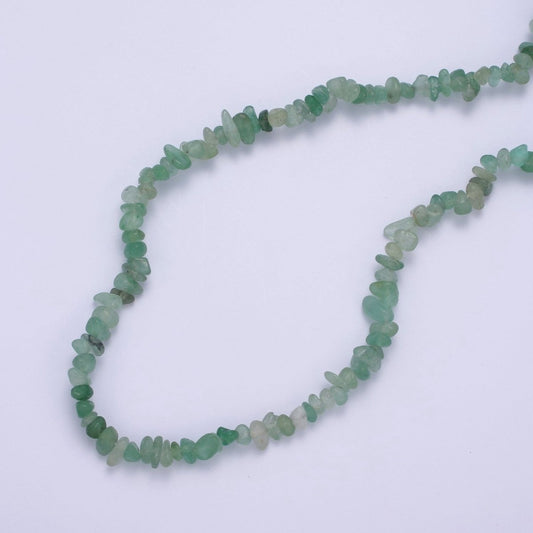 17.5 Inch Natural Green Aventurine Crystal Stone Bead Necklace with 2" Extender | WA-643 Clearance Pricing