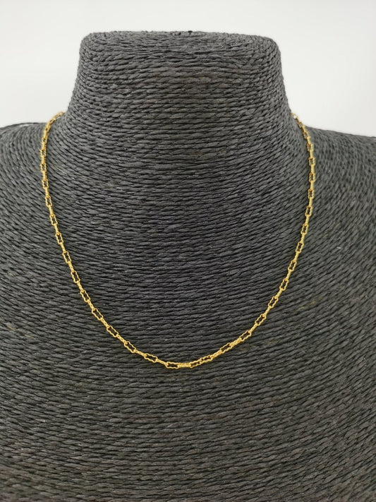17.5 inch Peanut Crinkle Fancy Chain Necklace, 24K Gold Filled Designed Necklace For Jewelry Making, Dainty 2.4mm Designed Necklace w/ Spring Ring | CN-379  Clearance Pricing