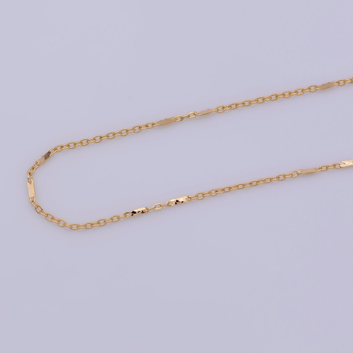 17.5 inch Rolo Chain Necklace, 18K Gold Plated Rolo Finished Chain For Jewelry Making, Dainty 1.2mm Rolo Necklace w/ Spring Ring | CN-323  Clearance Pricing
