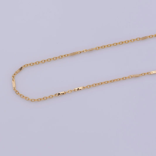 17.5 inch Rolo Chain Necklace, 18K Gold Plated Rolo Finished Chain For Jewelry Making, Dainty 1.2mm Rolo Necklace w/ Spring Ring | CN-323  Clearance Pricing