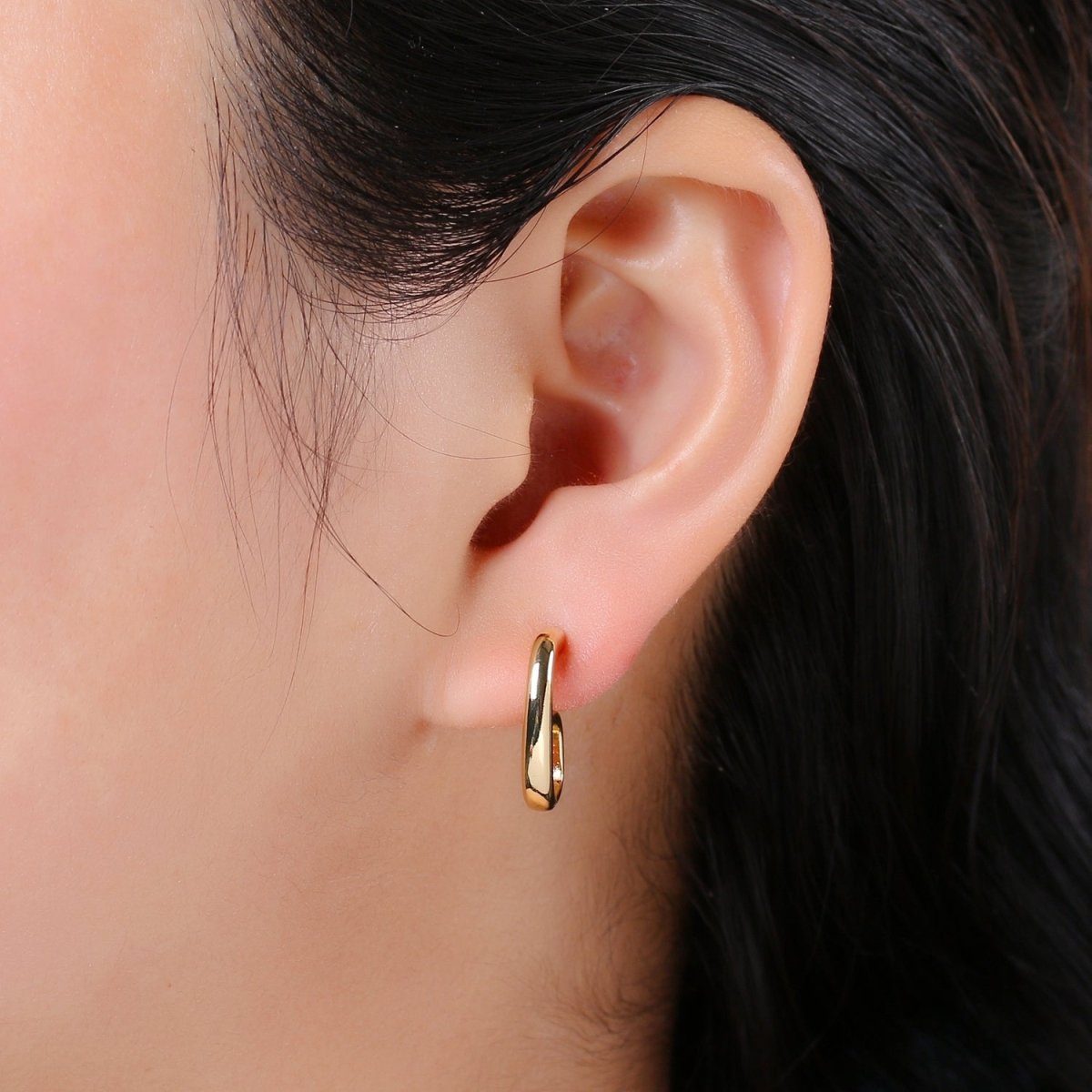 17.5 mm "G" Hoops 14K Gold Plated, 6 Gold Earrings for DIY Earring Craft Supply Jewelry Making Q-409