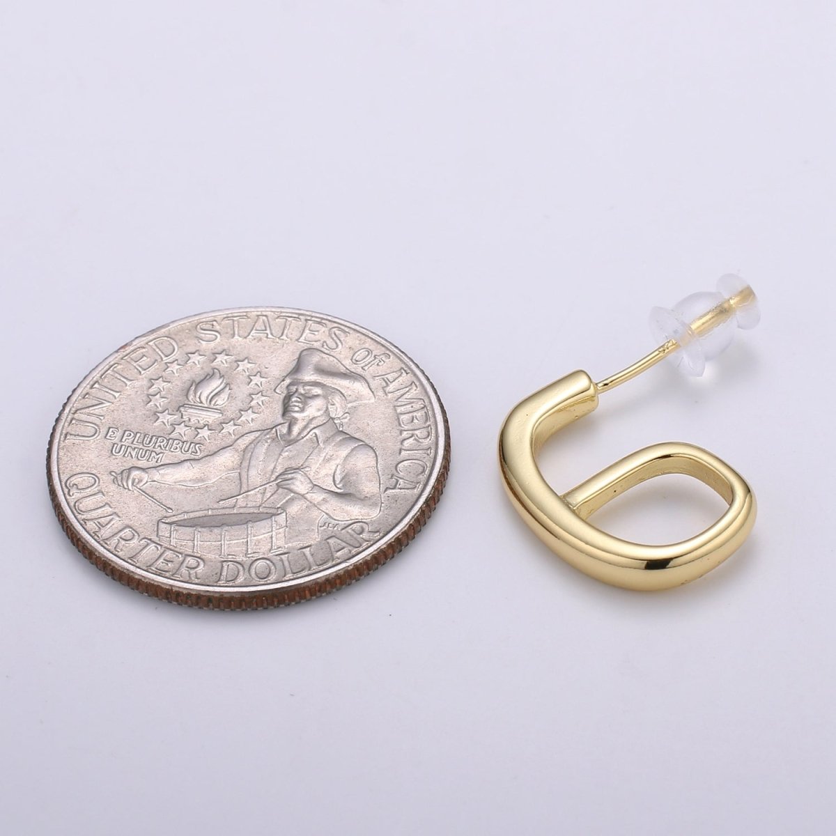 17.5 mm "G" Hoops 14K Gold Plated, 6 Gold Earrings for DIY Earring Craft Supply Jewelry Making Q-409