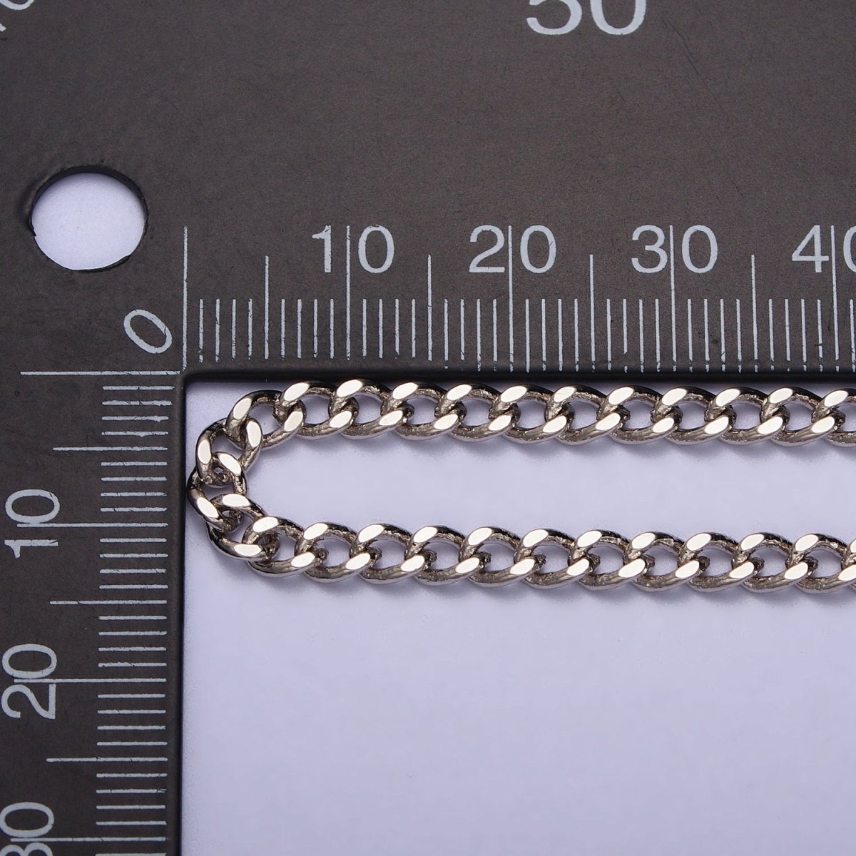 17.5'' Ready to Use White Gold Filled Cuban Curb Necklace Chain 3.5mm Necklace | WA-1561 Clearance Pricing