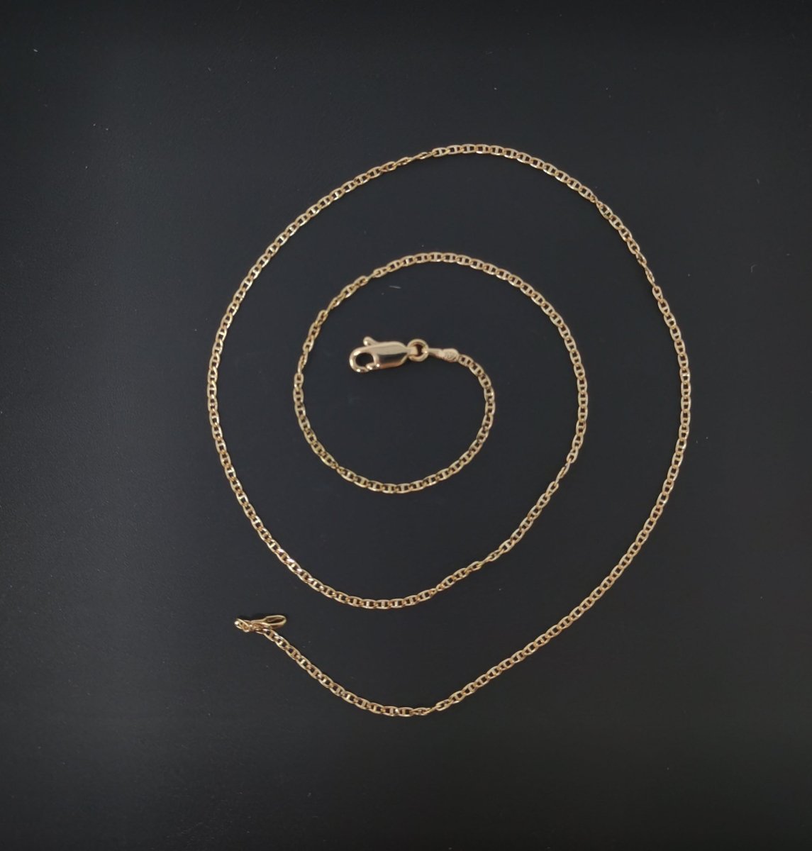 17.7 inch Anchor Chain Necklace, 18K Gold Plated Finished Chain Necklace For Jewelry Making, Dainty 1.5mm Anchor Necklace w/ Lobster Clasps | CN-591  Clearance Pricing