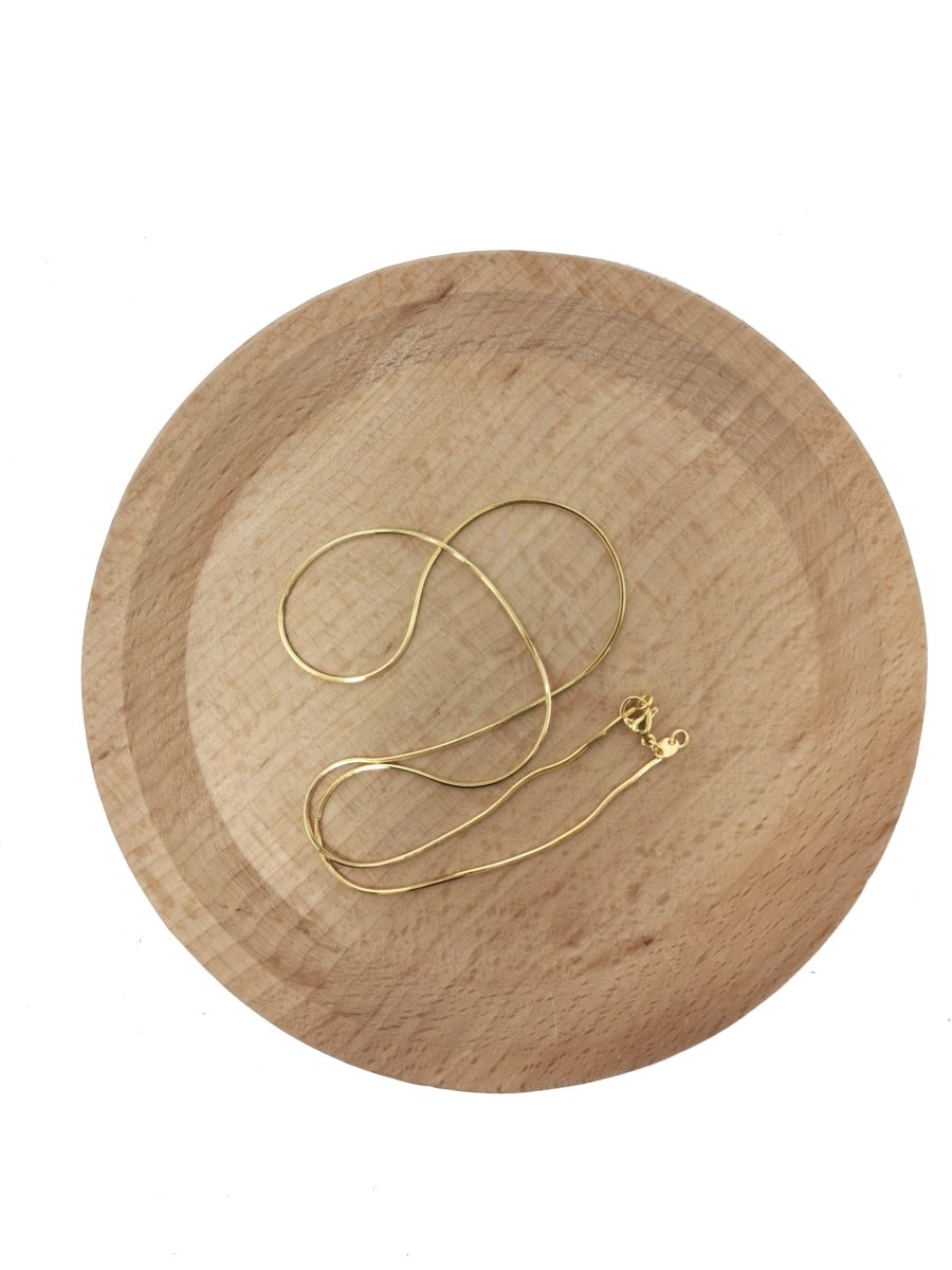 17.7 inch Cocoon Chain Necklace, 24K Gold Plated Finished Chain For Jewelry Making, Dainty 1mm Cocoon Necklace w/ Spring Ring | CN-570