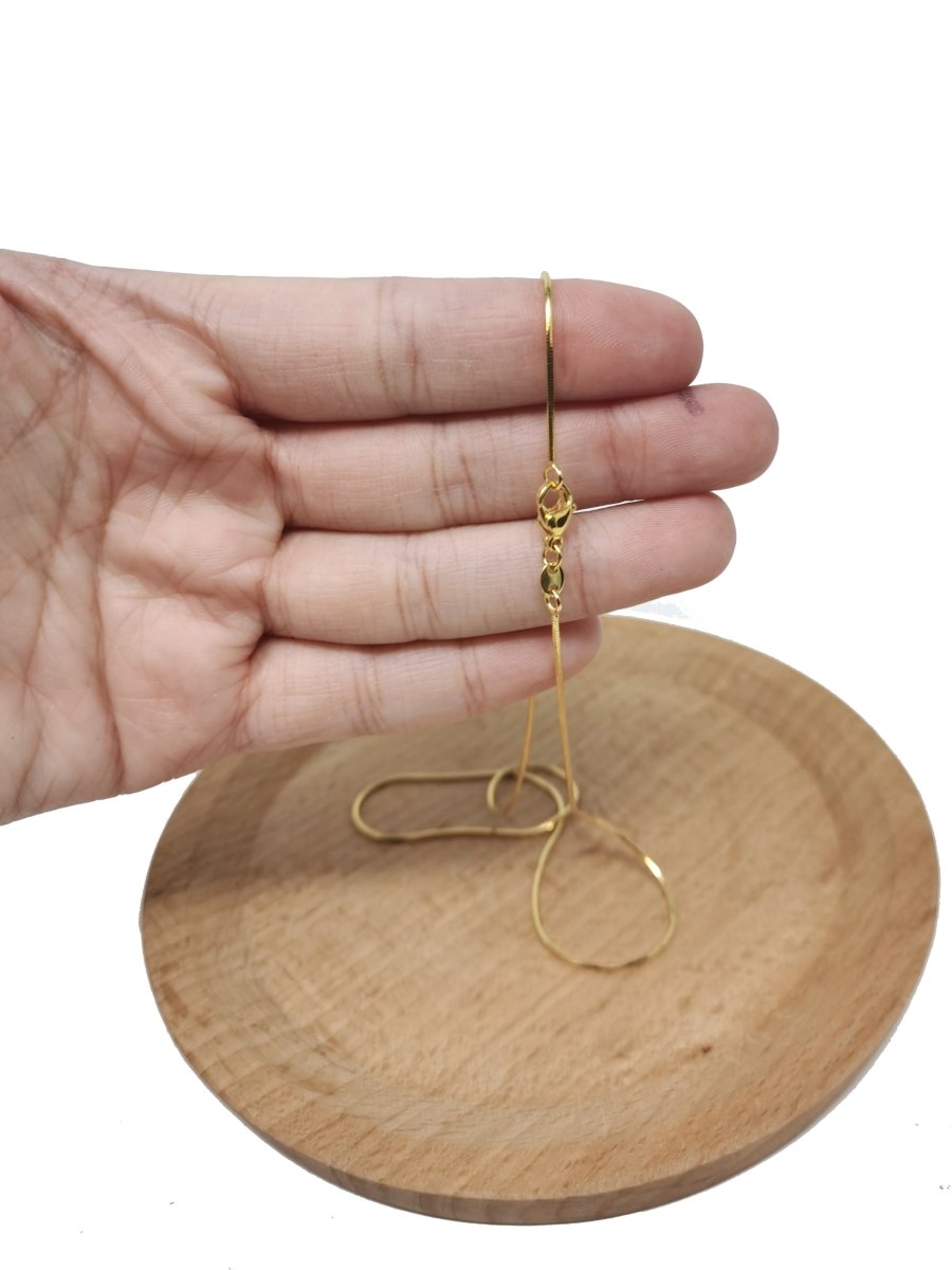 17.7 inch Cocoon Chain Necklace, 24K Gold Plated Finished Chain For Jewelry Making, Dainty 1mm Cocoon Necklace w/ Spring Ring | CN-570