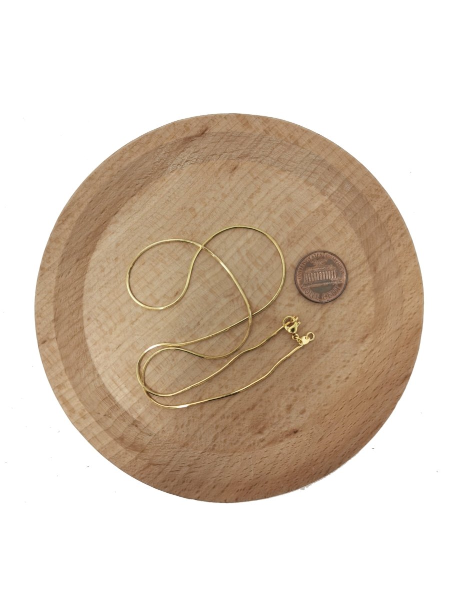 17.7 inch Cocoon Chain Necklace, 24K Gold Plated Finished Chain For Jewelry Making, Dainty 1mm Cocoon Necklace w/ Spring Ring | CN-570