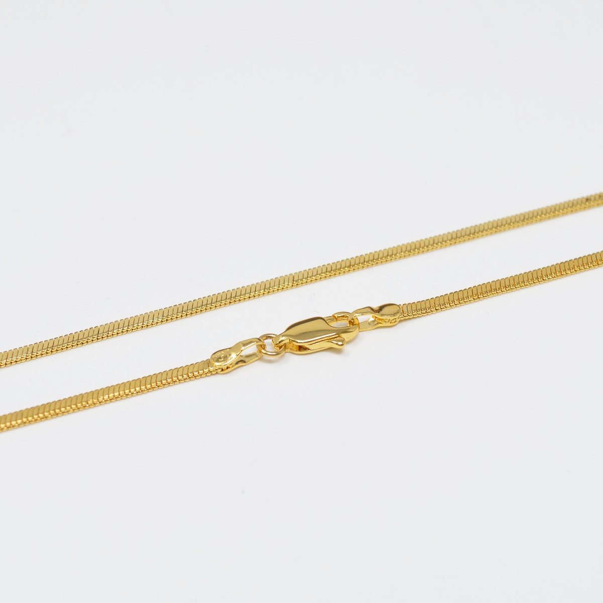 17.7 inch Omega Chain Necklace, 24K Gold Filled Finished Necklace For Jewelry Making, Dainty 1.8mm Omega Necklace w/ Lobster Clasps | CN-985  Clearance Pricing