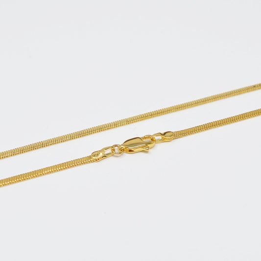 17.7 inch Omega Chain Necklace, 24K Gold Filled Finished Necklace For Jewelry Making, Dainty 1.8mm Omega Necklace w/ Lobster Clasps | CN-985  Clearance Pricing