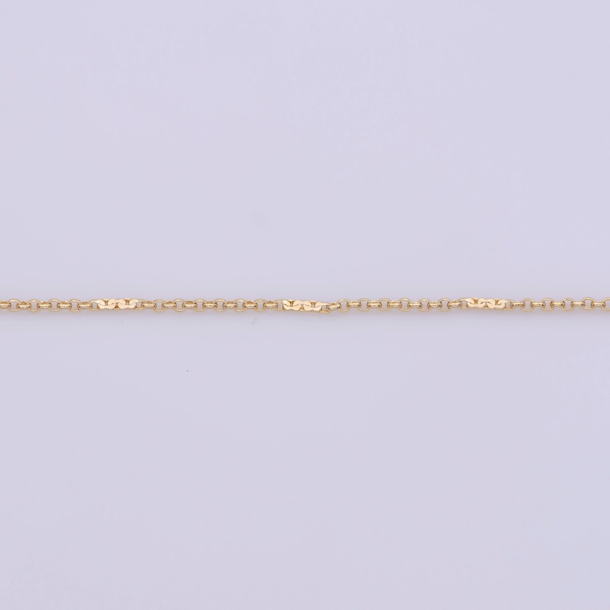 17.7 inch Rolo Chain Necklace, 18K Gold Plated Finished Chain For Jewelry Making, Dainty 1mm Rolo Necklace w/ Spring Ring | CN-576  Clearance Pricing