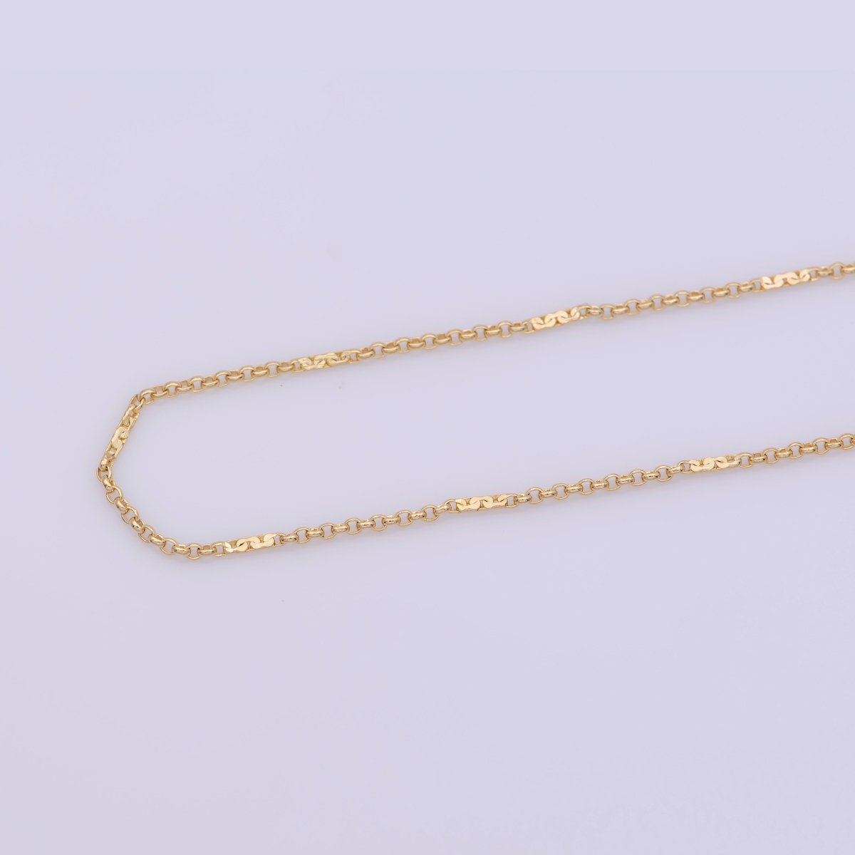 17.7 inch Rolo Chain Necklace, 18K Gold Plated Finished Chain For Jewelry Making, Dainty 1mm Rolo Necklace w/ Spring Ring | CN-576  Clearance Pricing