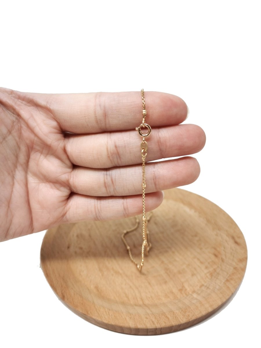 17.7 inches Ready To Use 18K Rosy Gold Filled Box Necklace Chain, Layering Ball Box Chain, Dainty 2mm Box Necklace w/ Spring Ring | CN-692  Clearance Pricing
