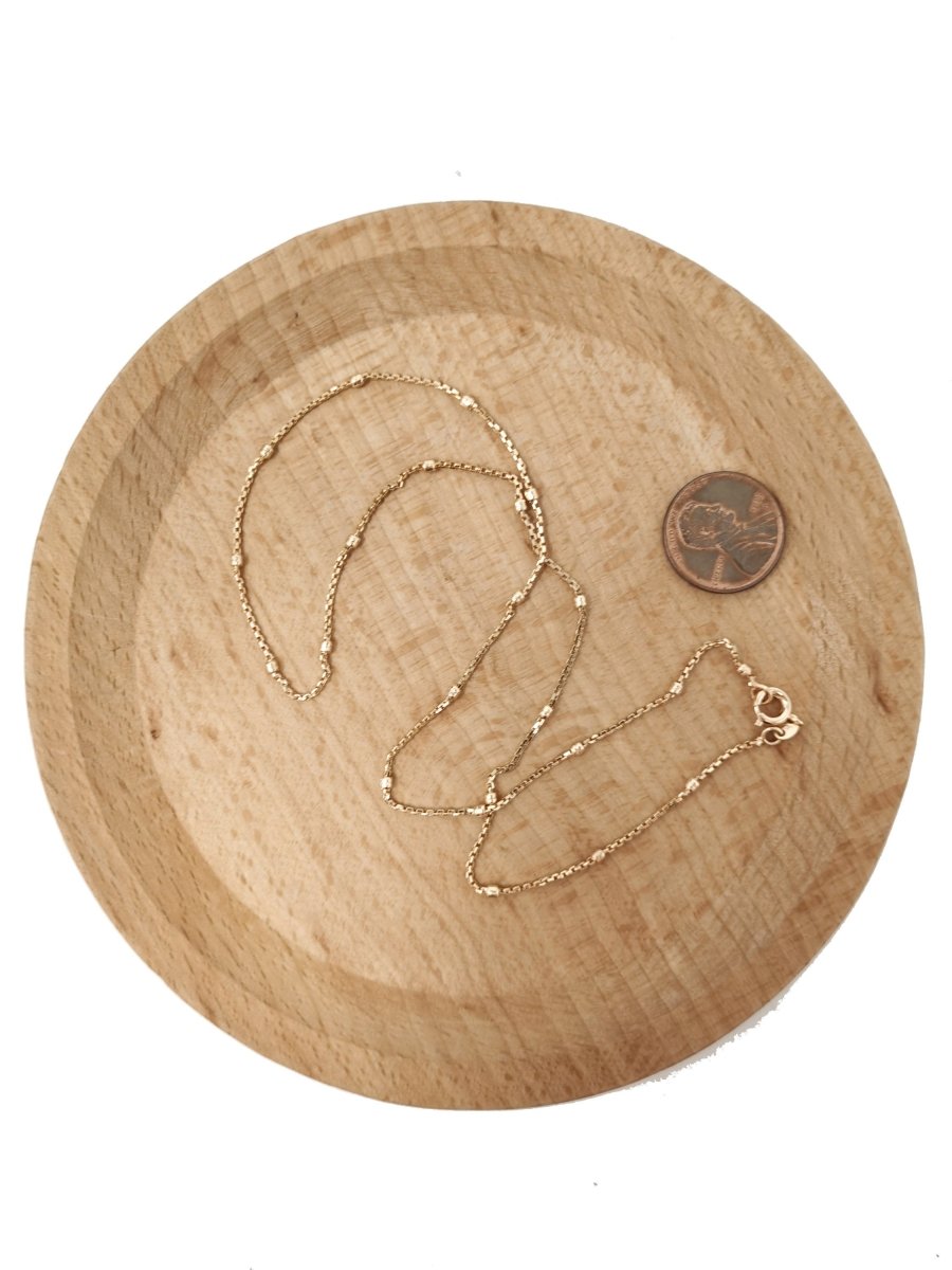 17.7 inches Ready To Use 18K Rosy Gold Filled Box Necklace Chain, Layering Ball Box Chain, Dainty 2mm Box Necklace w/ Spring Ring | CN-692  Clearance Pricing
