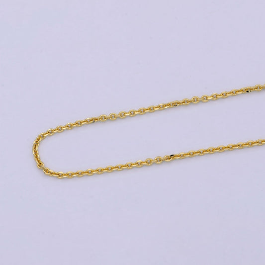 17.7'' Ready to Use 24K Gold Filled Thin Cable Necklace Chain, Layering Cable Chain Dainty Necklace, For Pendant Charm Necklace Making | WA-740 Clearance Pricing