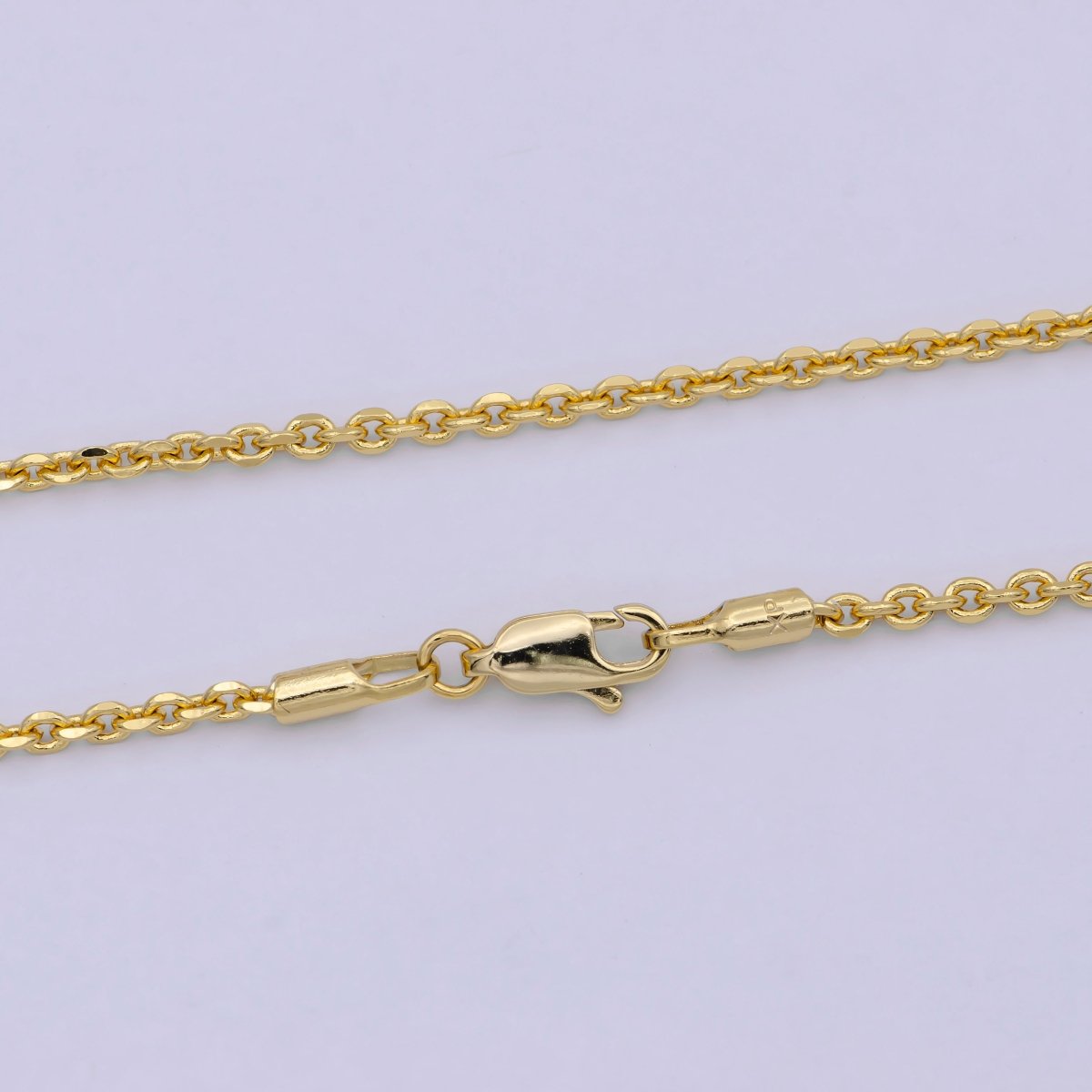 17.7'' Ready to Use 24K Gold Filled Thin Cable Necklace Chain, Layering Cable Chain Dainty Necklace, For Pendant Charm Necklace Making | WA-740 Clearance Pricing