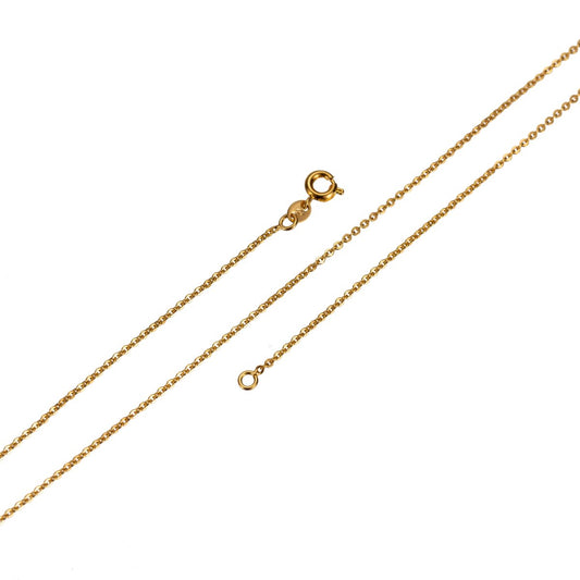 17.7'' Ready to Use 24K Gold Filled Thin Rolo Necklace Chain, Layering Rolo Chain Dainty Necklace, For Pendant Charm Necklace Making, Dainty 0.8mm Rolo Necklace w/ Spring Rings | CN-465