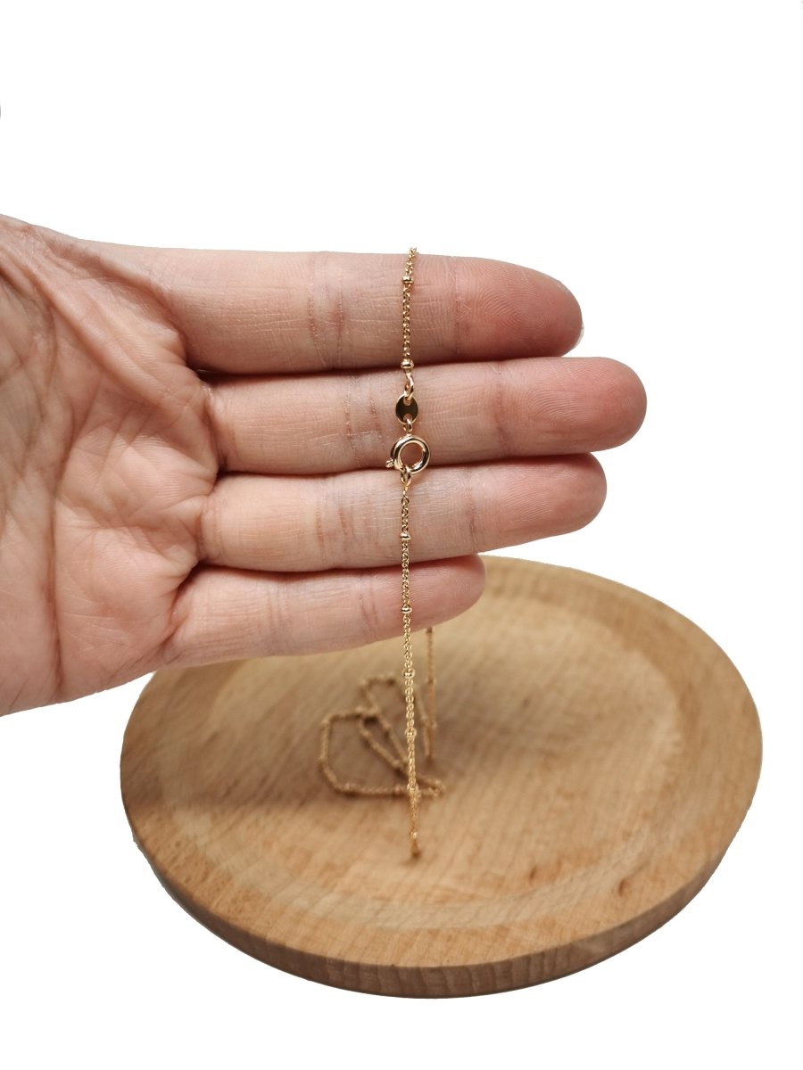 OS 17.7" Ready To Use Rolo Layering Necklace, 18K Gold Plated Rolo Necklace For Pendant & Charm Necklace Making, Dainty 1mm Rolo Necklace w/ Spring Ring | CN-644