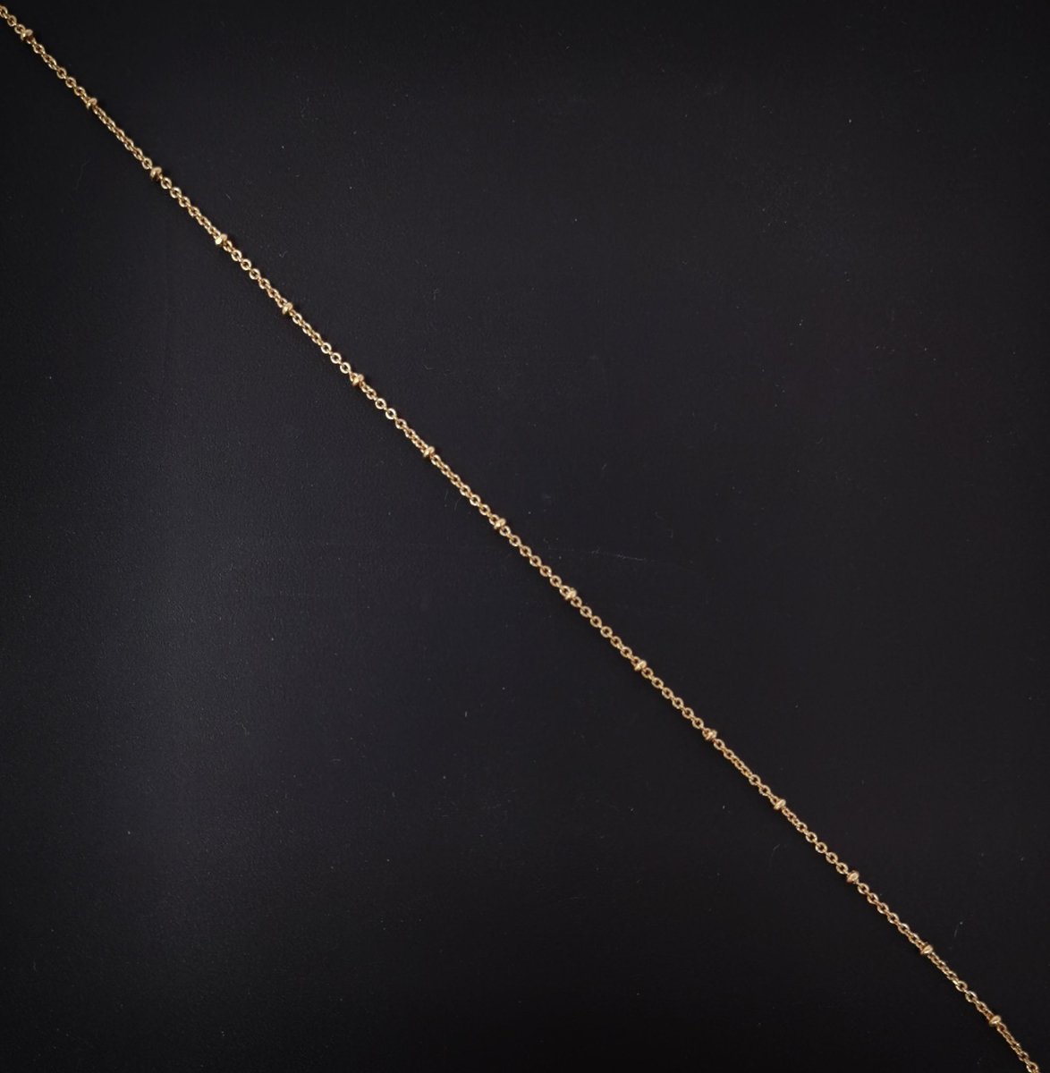 OS 17.7" Ready To Use Rolo Layering Necklace, 18K Gold Plated Rolo Necklace For Pendant & Charm Necklace Making, Dainty 1mm Rolo Necklace w/ Spring Ring | CN-644