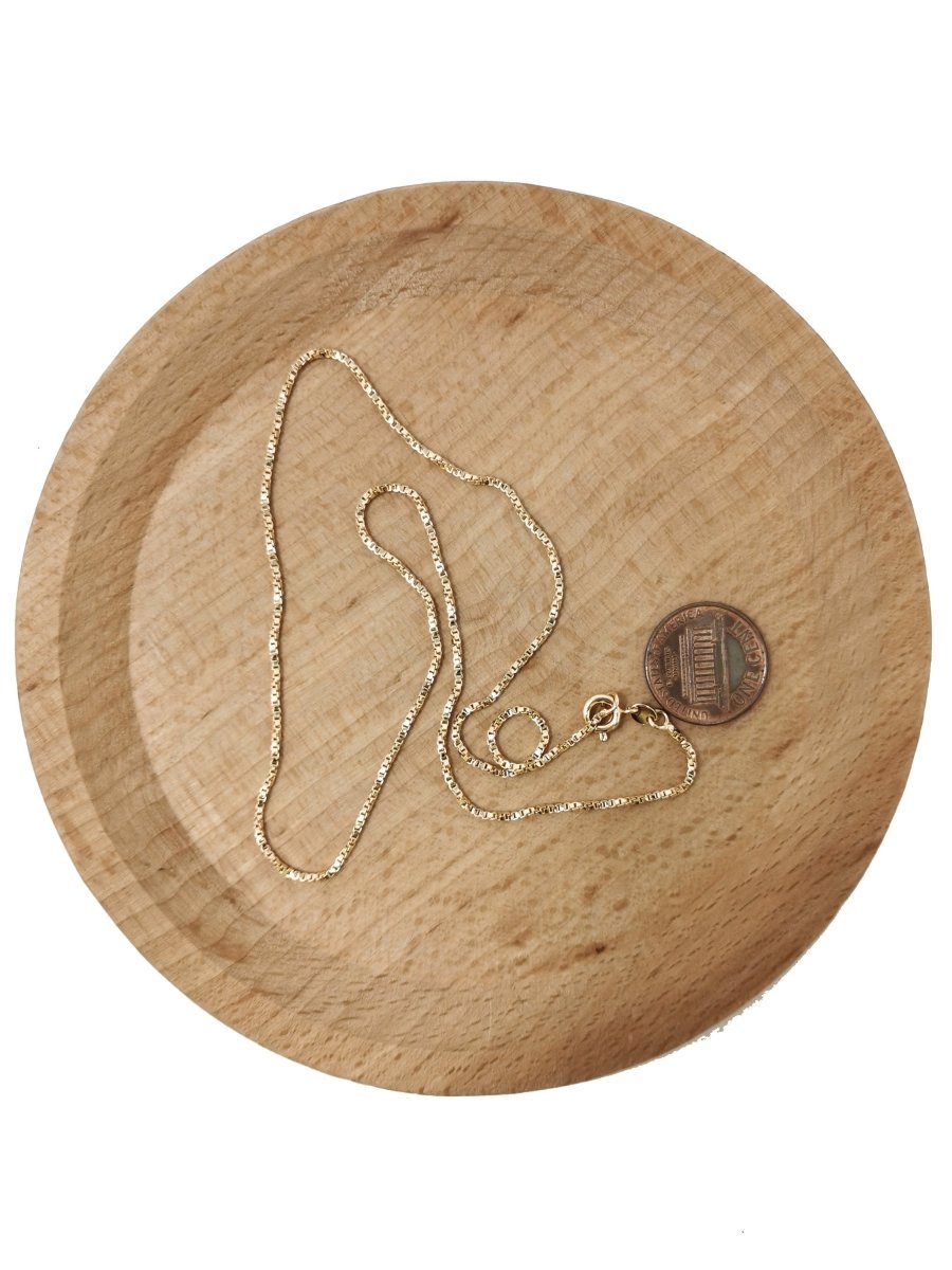 17.7" Ready To Wear 18K Rosy Gold Plated Box Chain Necklace, Layering Box Chain For Jewelry Making, Dainty 1mm Box Necklace w/ Spring Ring | CN-670  Clearance Pricing