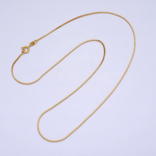 17.75 inch Box Chain Necklace - 24k Gold Filled Box Chain Delicate Dainty Layered Necklace | WA-1644 Clearance Pricing