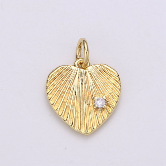 17X12mm 24k Gold Filled Heart Charms, Love Pendant, Dainty Heart Pendant Cubic Heart Charm for Bracelet Earring Necklace supply D-412