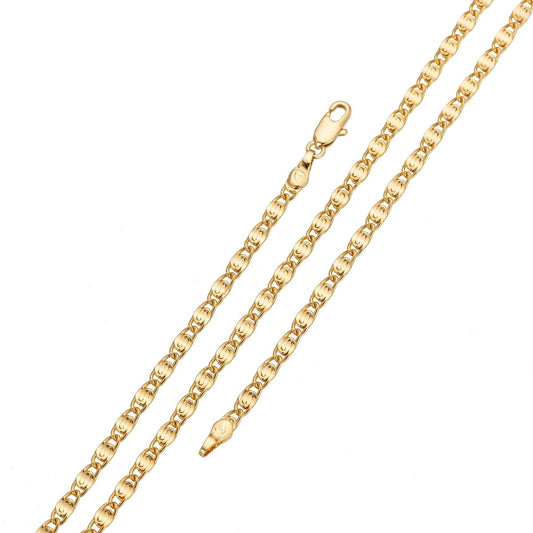 18" Figaro Chain Necklace, 18K Gold Plated Figaro Finished Chain, 3.5mm Width Figaro Necklace w/ Lobster Clasps | CN-311  Clearance Pricing