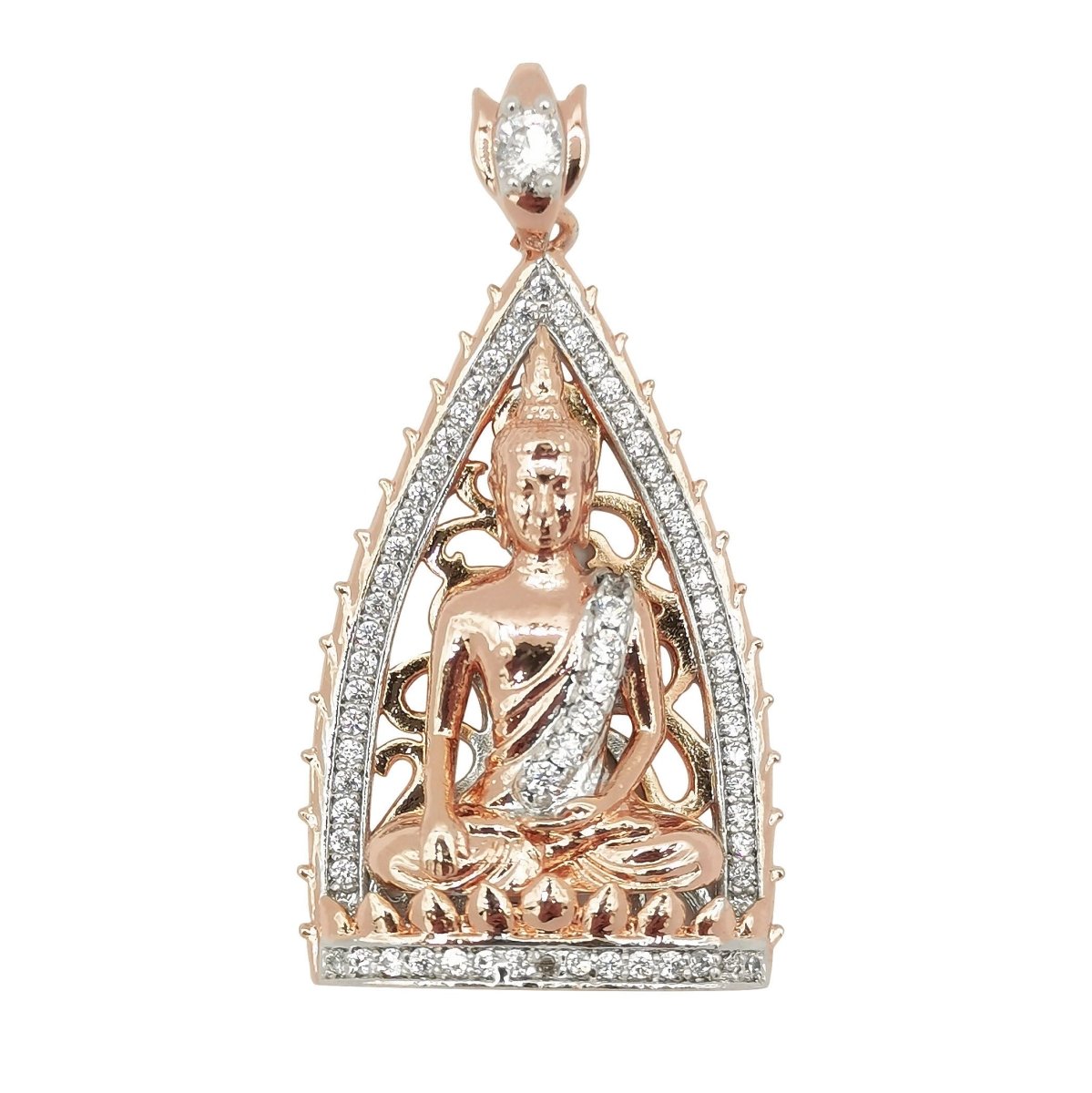 18 Gold Filled Buddha Pendant Micro Pave Meditate Buddha Charm Religious Jewelry Making Supply Yoga Jewelry J-178