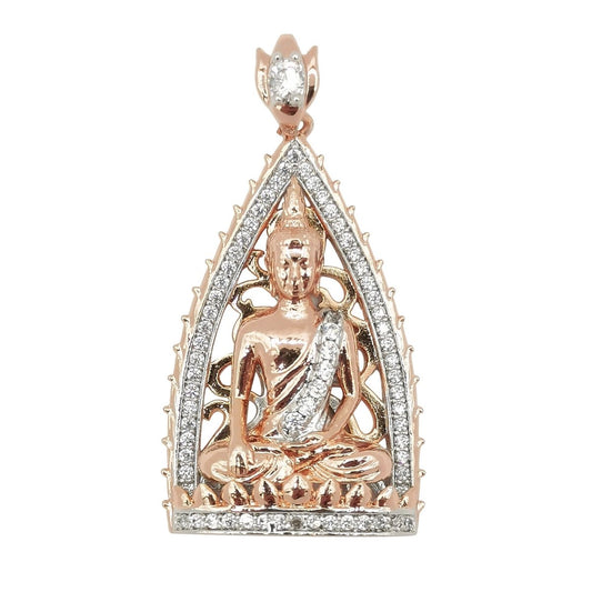 18 Gold Filled Buddha Pendant Micro Pave Meditate Buddha Charm Religious Jewelry Making Supply Yoga Jewelry J-178