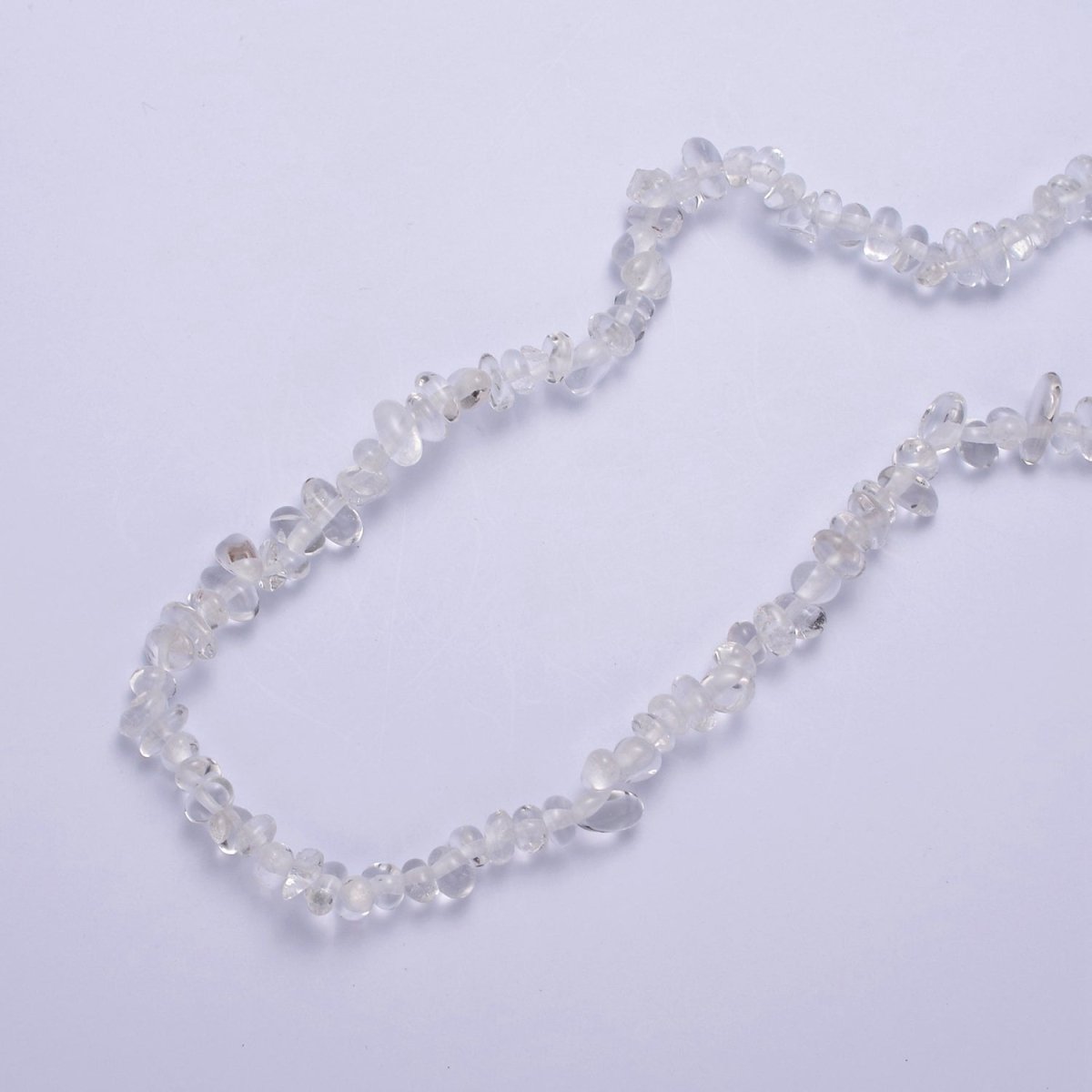 18 Inch Natural Clear Quartz Crystal Stone Bead Necklace with 2" Extender | WA-644 Clearance Pricing
