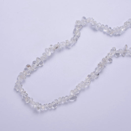 18 Inch Natural Clear Quartz Crystal Stone Bead Necklace with 2" Extender | WA-644 Clearance Pricing
