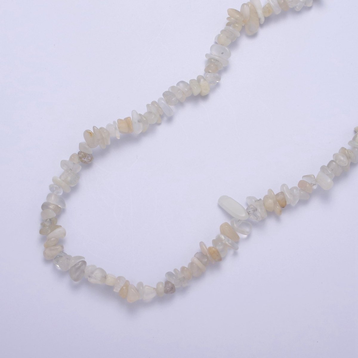 18 Inch Natural Genuine White Moonstone Gemstones Bead Necklace with 2" Extender | WA-633 Clearance Pricing