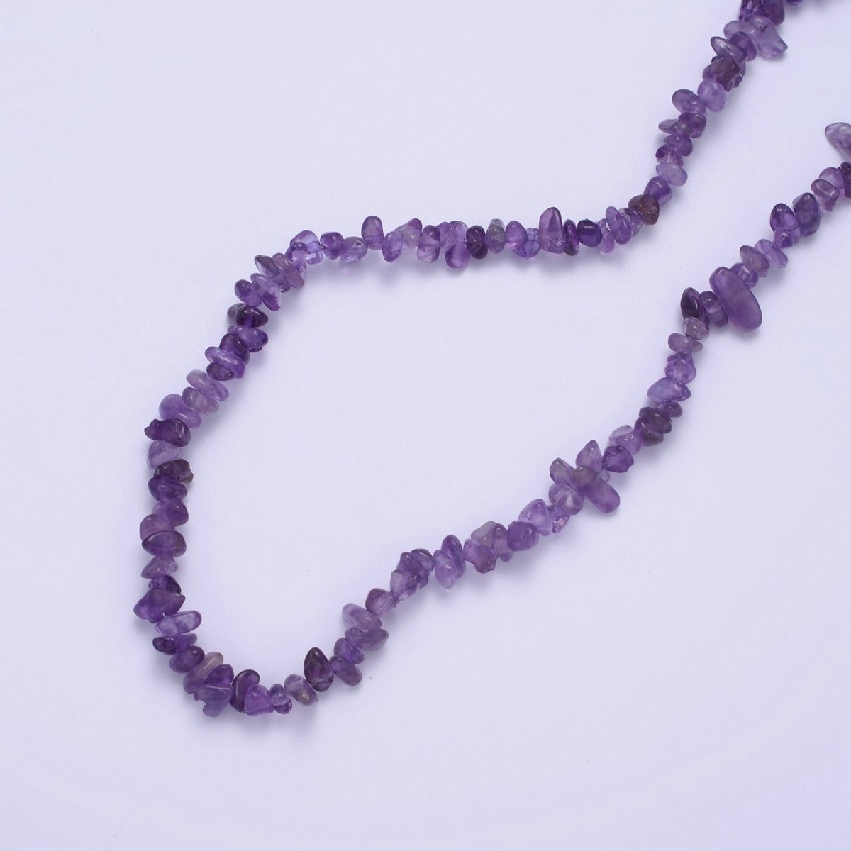 18 Inch Natural Purple Amethyst Crystal Stone Bead Necklace with 2" Extender | WA-639 Clearance Pricing