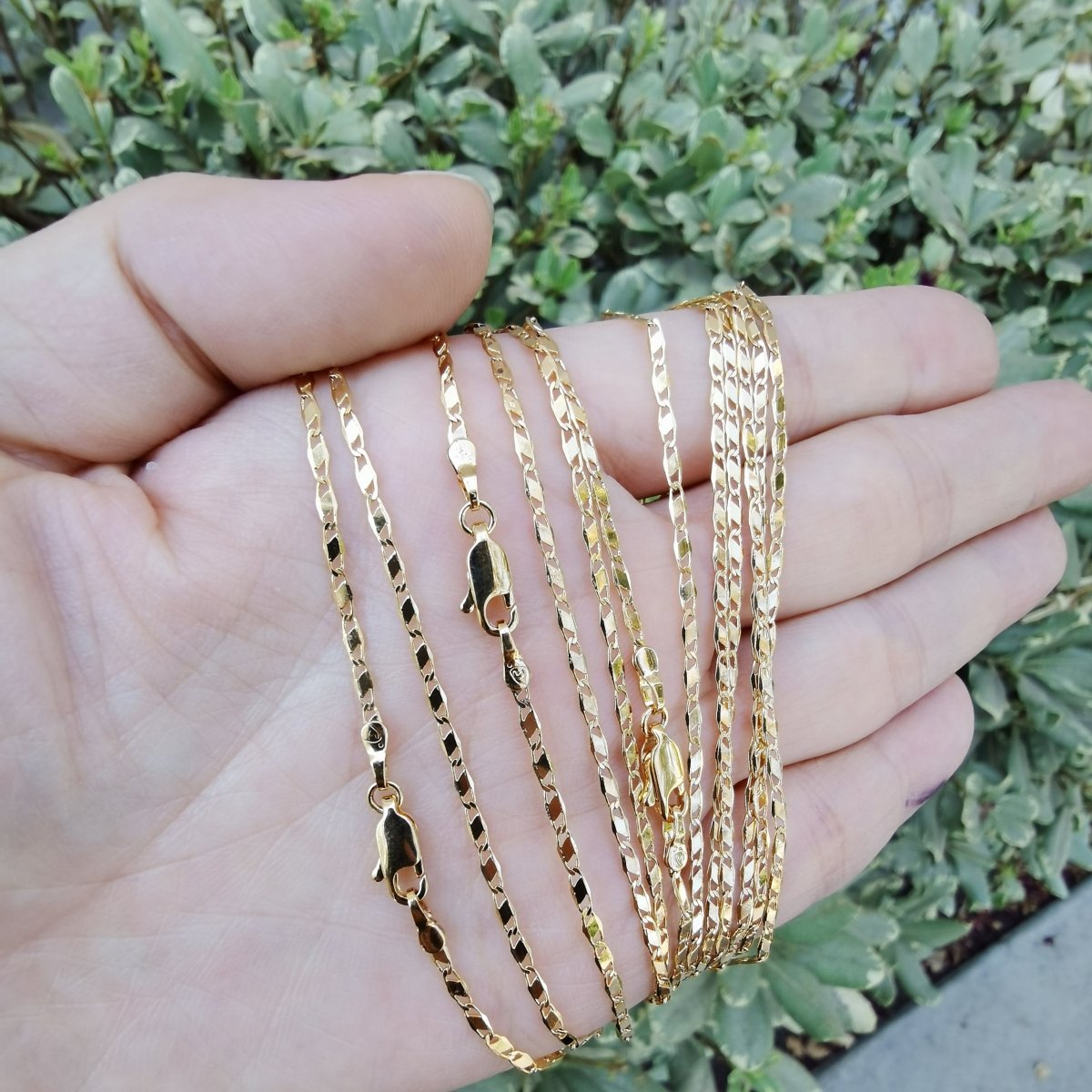 18 inch Scroll Chain Necklace, 24K Gold Plated Finished Chain For Jewelry Necklace Making, Dainty 1.5mm Unique Necklace w/ Lobster Clasps | CN-772  Clearance Pricing