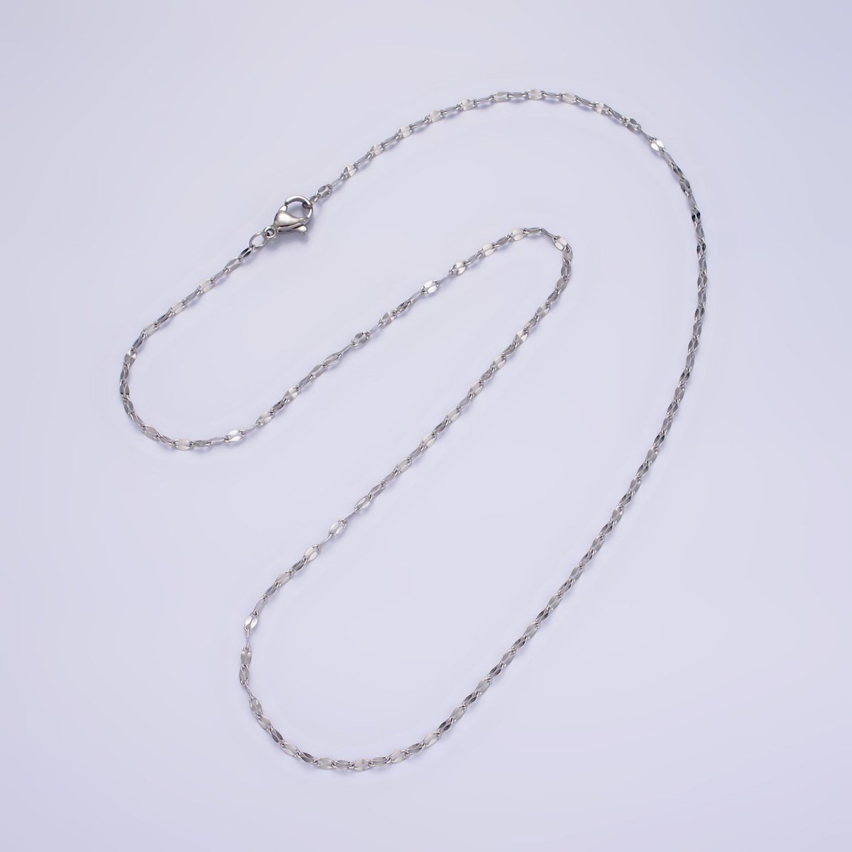 18'' Ready to Use Stainless Steel Flat Cable Link Chain, Layer Necklace | WA-2100 Clearance Pricing