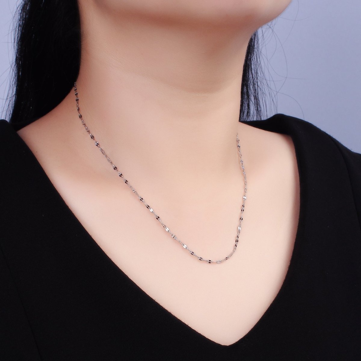 18'' Ready to Use Stainless Steel Flat Cable Link Chain, Layer Necklace | WA-2100 Clearance Pricing