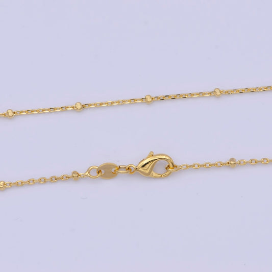 18" Ready to Wear Gold Filled Satellite Chain, Satellite Beaded Chain with Lobster Clasp, Simple Everyday Layering Necklace | WA-1121