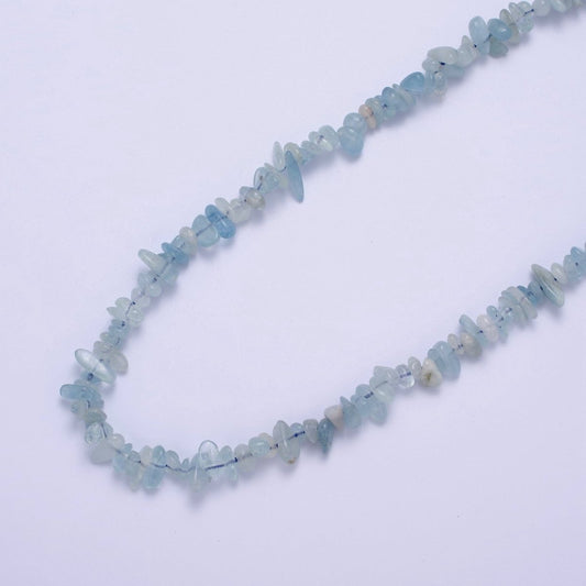 18.2 Inch Natural Blue Apatite Crystal Stone Bead Necklace with 2" Extender | WA-641 Clearance Pricing